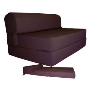 Brown Sleeper Chair Folding Foam Bed Sized 6 Thick X 32 Wide X 70 