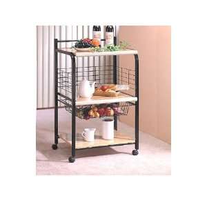 Black Microwave Cart with Two Shelves & Wheels