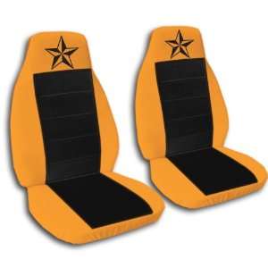 Orange and black Nautical Star seat covers. 40/20/40 seat covers for 