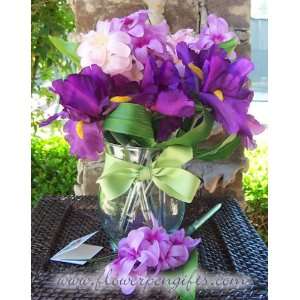  Iris & Hyacinth Flower Pen Bouquet Wedding Centerpiece 