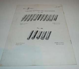 Vintage Original Buck Brothers Carving Tool Catalog 1927 // Insert for 