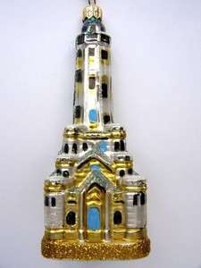 CHICAGO WATER TOWER BLOWN GLASS CHRISTMAS TREE ORNAMENT  
