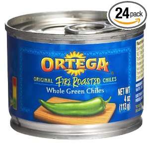 Ortega Whole Green Chiles, 4 Ounce Cans (Pack of 24)  