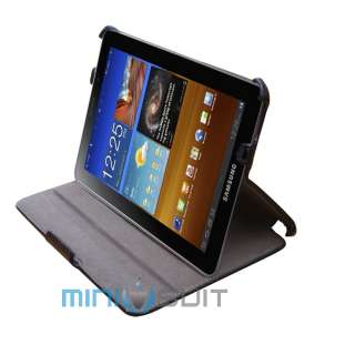 Black Stand Dual View PU Leather Case Cover for Samsung Galaxy Tab 7.7 