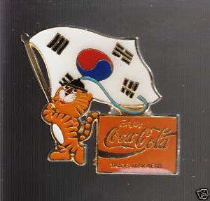 SOUTH KOREA FLAG Coca Cola 1988 Seoul Olympics PIN  