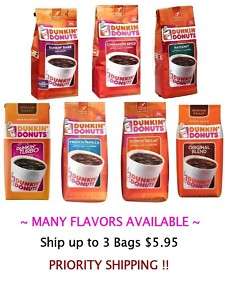 Dunkin Donuts GROUND Coffee Bag MANY FLAVORS  