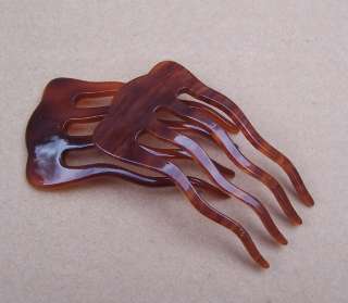   OF TWO SIGNED FRANCE LUXE FAUX TORTOISESHELL SCATTER HAIR COMBS, 1990s