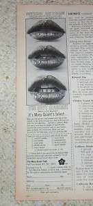 1976 ad Mary Quant cosmetics lips PRINT 1pg Advertising  