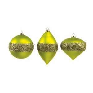   Lime Green and Sequin Glass Bulb Christmas Ornaments: Home & Kitchen