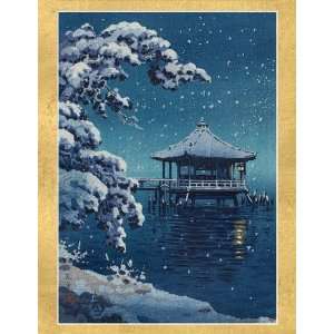 Caspari Holiday Cards Japanese Pagoda in the Water ~ Box of 16 Cards 