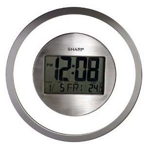    Sharp SPC355 Atomic Digital Wall Clock (Silver) Electronics