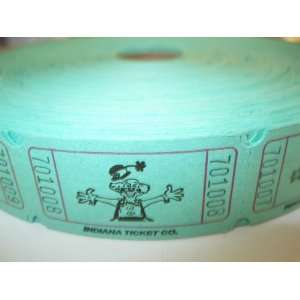  2000 Clown Green Single Roll Consecutively Numbered Raffle 