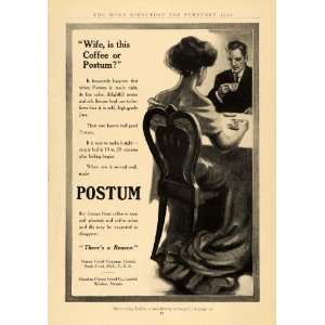  1912 Ad Postum Coffee Alternative Husband and Wife Mich 