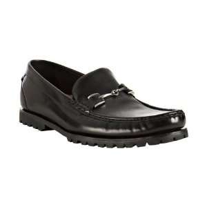 Cole Haan black leather Air.Barrett rubber lug loafers