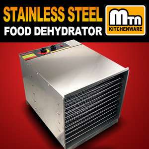 MTN Stainless Steel 10 Tray Fruit Jerky Food Dehydrator  