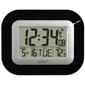 La Crosse Technology Atomic Digital Wall Clock with Indoor Temperature 