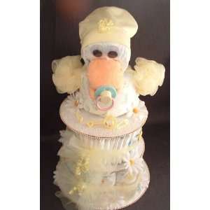   Yellow Duck Baby Shower Gift Diaper Cake Centerpiece 
