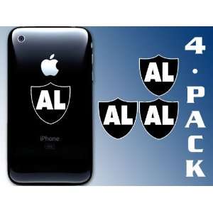  4 Pack AL (Davis   Raiders Coach) Shield Cell Phone/Helmet 