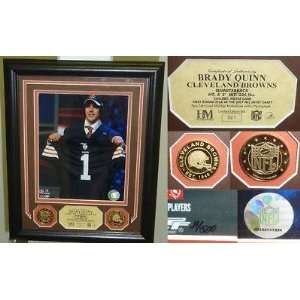 Brady Quinn Framed Photo Coin Highland Mint Display   Framed NFL 