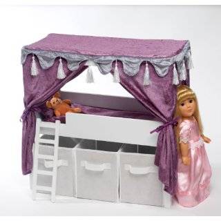 Doll Canopy Bed & Storage Set Fits American Girl 18 Inch Dolls 
