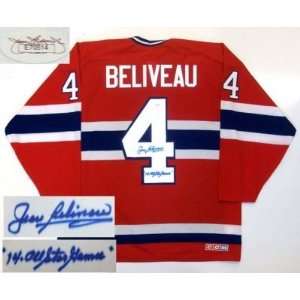 Jean Beliveau Signed Montreal Canadiens Jersey Jsa As