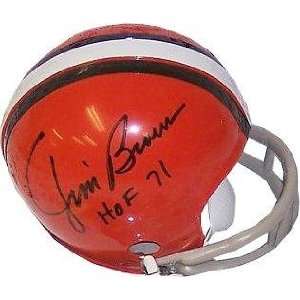 Jim Brown Signed Mini Helmet   TB 2bar HOF 71 JSA Hologram 