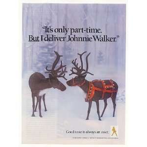  1988 Reindeer Deliver Johnnie Walker Scotch Christmas 