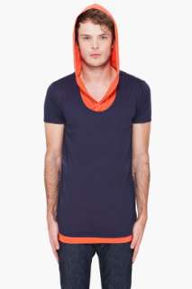 Bill Tornade Orange Hooded Jack T shirt for men  