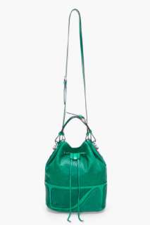 Neil Barrett Green Leather Bucket Bag for women  