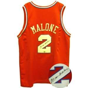  Moses Malone Signed Red 76ers Jersey