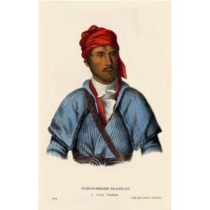   BARNARD,a Uchee Warrior McKenney Hall Indian Print 