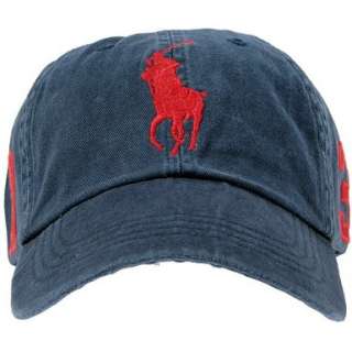 MENS POLO BY RALPH LAUREN BIG HORSE HAT 6551523 NAVY & RED POLO 