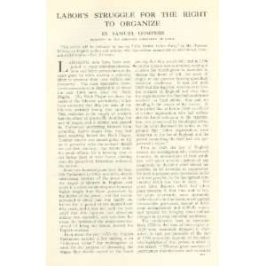  1911 Samuel Gompers Labors Struggle for Right to Organize 
