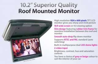 10 HD TFT Car Roof Mounted Flip Down Monitor Screen  