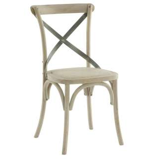 Pair Kasson French Country Paris Cafe Wood Metal Dining Chair  
