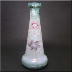 Victorian Hand Painted/Enamelled Opaque Glass Vase  