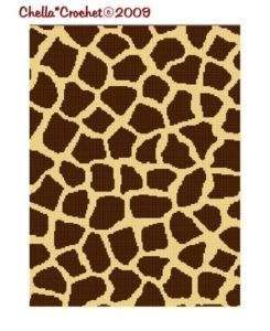 Safari Giraffe Print Afghan Crochet Pattern Graph  