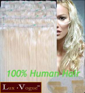   Remy Hair Echthaar Haarverlängerung 3M Tape Extensions #613 Lux.Vogue