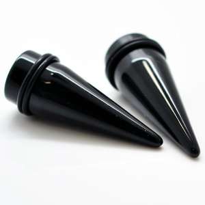 Black Ear Taper & Stretcher Gauge Ear Plugs ~ 7/8 ~ 22mm ~ Sold as a 