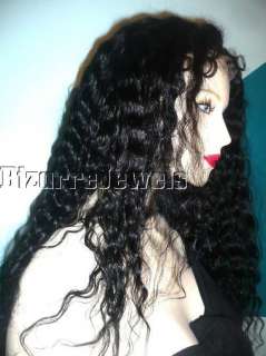 Indian 100% Human Hair Remi Remy FULL Lace Wig Wigs #1 HIGH QUALITY 