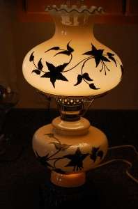 Vintage Victorian type gwtw Hurricane Lamp Raised Guilded metal 