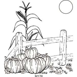  Fall Fence Rubber Stamp Arts, Crafts & Sewing