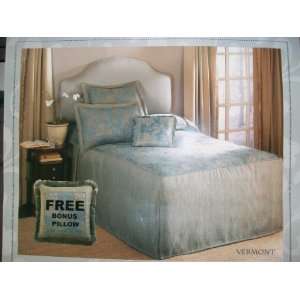 Fieldcrest Luxury King Coverlet Bedspread 4 Piece Set w/ Bedspread, 2 