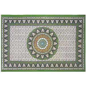  Burst Green Floral Tapestry (58x86 Bed Sheet Throw Bed Cover Table 