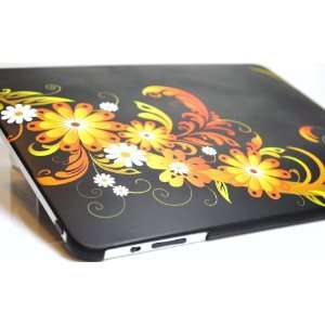  ORANGE FLOWER RUBBERIZED SNAP ON HARD SKIN SHELL PROTECTOR COVER 