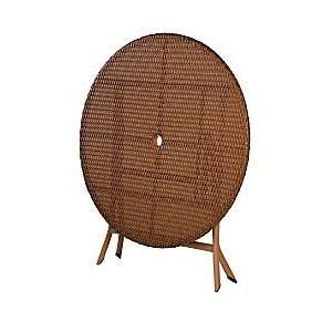  Resin Wicker Round Folding Table   Sandlewood 