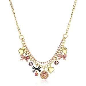  Betsey Johnson Iconic Ombre Rose and Bow Multi Charm 