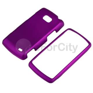   Blue+Purple Rubber Hard Case Cover+Screen Pro For LG Ally VS740  