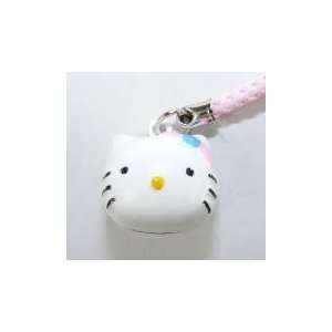 Hello Kitty White Head Bell Straps, Charms or Keychains, a Set of 2 