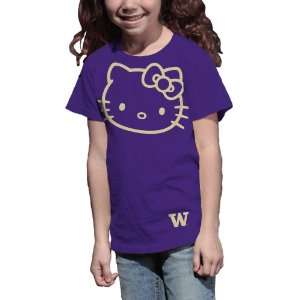   Huskies Hello Kitty Inverse Girls Crew Tee Shirt: Sports & Outdoors